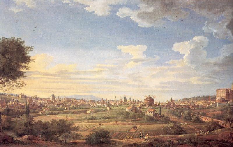 Panini, Giovanni Paolo View of Rome from Mt. Mario, In the Southeast china oil painting image